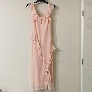 a new day Asymmetrical Pink Ruffle Dress